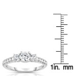3-stone diamond engagement ring by Yaffie Noray in white gold