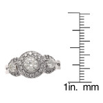 Vintage 3-stone Diamond Ring with 1ct TDW White Gold by Yaffie, Certified by IGL