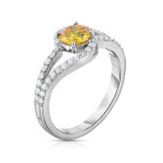 Swirl-Inspired Lab-Grown Diamond Ring with 1 1/10ct TDW in White Gold by Yaffie