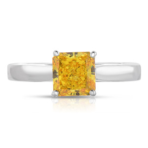 Yaffie Lab-Grown White Gold Solitaire Diamond Ring with 1 Carat Total Weight