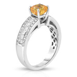 Fancy Yellow Radiant-cut Lab-grown Diamond Ring by Yaffie: 2 1/4ct TDW in White Gold