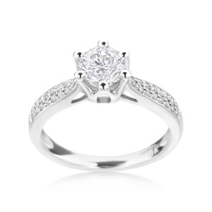 White Gold Diamond Engagement Ring with 7/8ct TDW from Yaffie