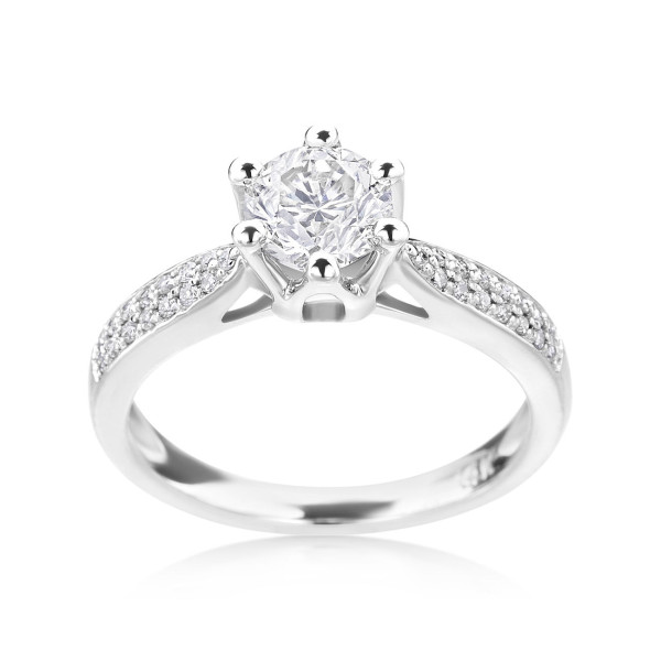 White Gold Diamond Engagement Ring with 7/8ct TDW from Yaffie