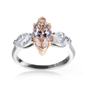 Experience the Magic of Yaffie GIA Certified Diamond Engagement Ring - Featuring Rare Yellow-Brown & White Diamonds in Rose Gold