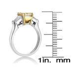 Yaffie Certified 3-Stone Diamond Engagement Ring with Yellow and White Platinum Setting (2.48ct TDW)
