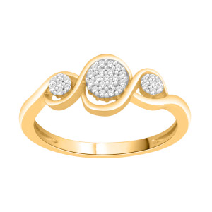 Sparkling Yaffie Gold and Silver Ring with 1/10ct TDW Diamonds for Engagements