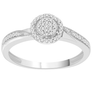 Sterling Silver Diamond Engagement and Wedding Ring by Yaffie, 1/6ct Total Diamond Weight