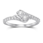 Yaffie 2-Stone White Gold Diamond Ring 1/3ct TW in I-J/I2 Fashion