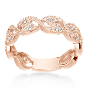 SummerRose Yaffie Timeless Diamond Ring 1/6ct TDW in Warm Rose Gold or Cool White Gold
