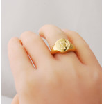 Yaffie ™ Custom Made Engraved Monogram Signet Ring for Personalisation