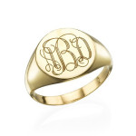 Yaffie ™ Custom Made Engraved Monogram Signet Ring for Personalisation