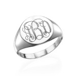 Yaffie ™ Custom Made Engraved Monogram Signet Ring for Personalisation