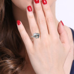 Yaffie ™ Custom-Made Personalised Engraved Baby Feet Ring with Birthstone