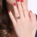 Yaffie ™ Custom-Made Personalised Engraved Baby Feet Ring with Birthstone