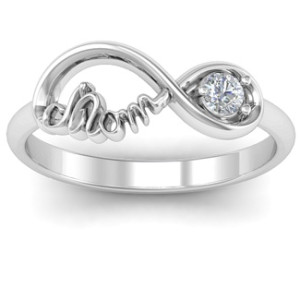Yaffie ™ Custom Mom Infinity Bond Ring with Birthstone for a Personal Touch