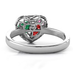 Yaffie™ Custom Made Petite Caged Hearts Ring with Classic Band - Personalised for 2016