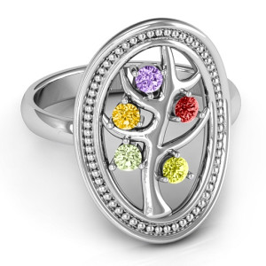 Yaffie ™ Custom Made Personalised Organic Tree of Life Ring