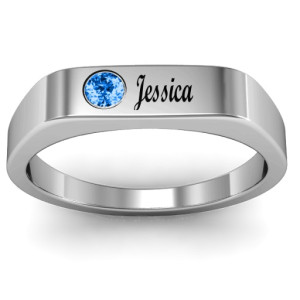 Yaffie ™ Customised Soliloquy Stone and Name Ring - Personalised for You