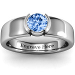 Yaffie ™ Custom-Made Bezel Set Round Stone Ring - Personalised as Spectacular Sophie