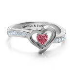 Yaffie ™ Custom Made Personalised Accented Heart Ring - Falling For You