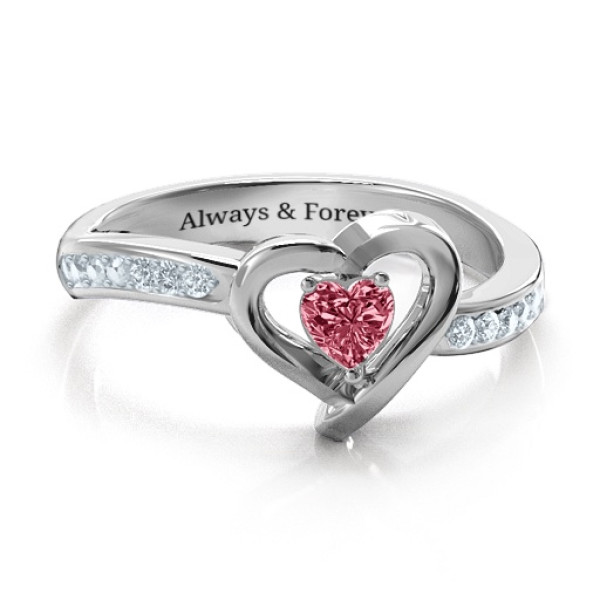Yaffie ™ Custom Made Personalised Accented Heart Ring - Falling For You