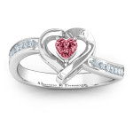 Yaffie ™ Custom Made Personalised Accented Heart Ring - Falling For You
