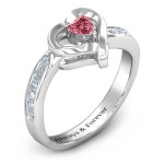 Yaffie ™ Custom Made Personalised Accented Heart Ring - Falling For You