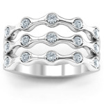 Yaffie ™ Customised 3-Row Fashion Wave Ring for Personalization