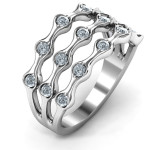 Yaffie ™ Customised 3-Row Fashion Wave Ring for Personalization