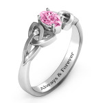 Yaffie ™ Custom-Made Oval Engagement Ring with White Topaz Stone Featuring Personalised Trinity Knot Design