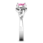 Yaffie ™ Custom-Made Oval Engagement Ring with White Topaz Stone Featuring Personalised Trinity Knot Design