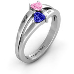 Yaffie ™ Customised Twin Hearts Ring for a Personal Touch