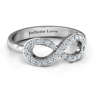 Yaffie ™ Customised Accented Infinity Ring with Personalised Engraving