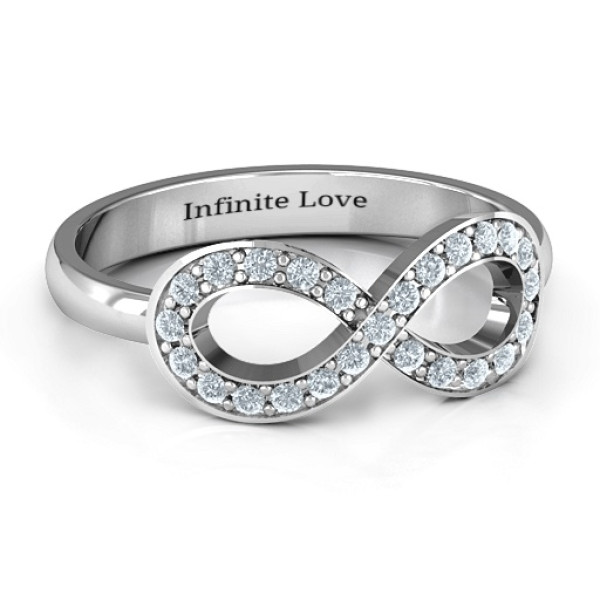 Yaffie ™ Customised Accented Infinity Ring with Personalised Engraving