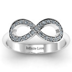 Yaffie ™ Customised Accented Infinity Ring with Personalised Engraving