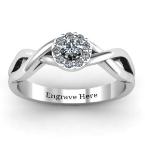 Yaffie™ Custom Made Personalised Floral Cluster Ring with Braided Design