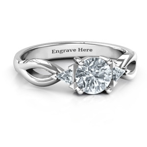 Yaffie ™ Custom-Made Personalised Ring with Trillian Accents and Braided Shank