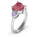 Yaffie™ Customised Accented Heart Ring - Personalised with Brilliant Love
