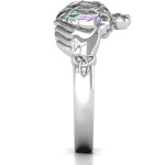 Yaffie™ Custom Made Personalised Caged Hearts Celtic Claddagh Ring