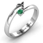Yaffie ™ Custom Celtic Solitaire Bypass Ring - Personalised Design