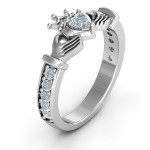 Yaffie™ Custom-made Personalised Claddagh Heart Cut Ring with Stunning Accents