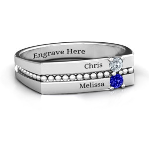 Yaffie ™ Custom Made Personalised Beaded Women Ring for Crevice Design