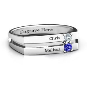 Yaffie™ Customised Crevice Groove Ladies Ring with Personalised Touch