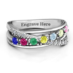 Yaffie ™ Custom Made Personalised Multi Band Ring with Crossover Accent