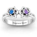 Yaffie ™ Customised Double Celtic Gemstone Ring for a Personal Touch