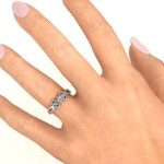 Yaffie ™ Custom Made Personalised Double Stone Karma Ring with Accents
