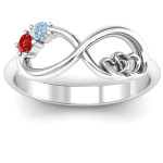 Yaffie ™ Custom Made Personalised Double Infinity Ring - Show Your Love Doubled!