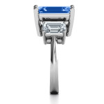 Yaffie ™ Custom Personalised Trinity Ring with Emerald Cut