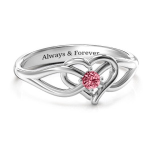 Yaffie ™ Custom-Made Everlasting Elegance Interwoven Heart Ring - Personalised for You