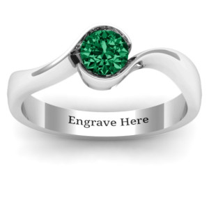 Yaffie ™ Customised Solitaire Swirl Ring - Personalised and Elegant